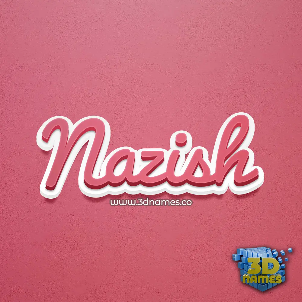 nazish in Red Scribble style - 3D name wallpaper