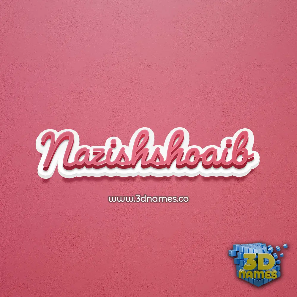 nazishshoaib in Red Scribble style - 3D name wallpaper