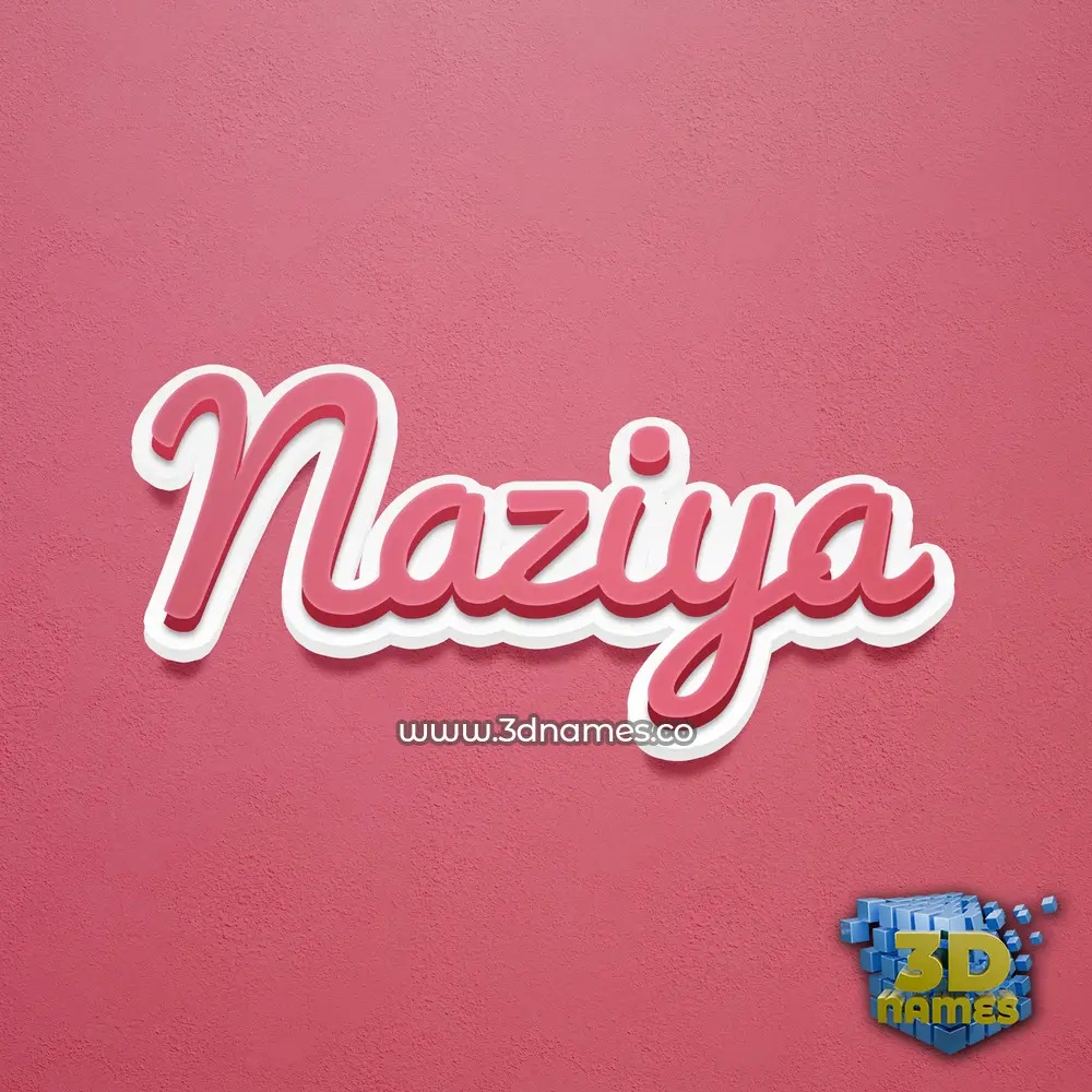 naziya in Red Scribble style - 3D name wallpaper