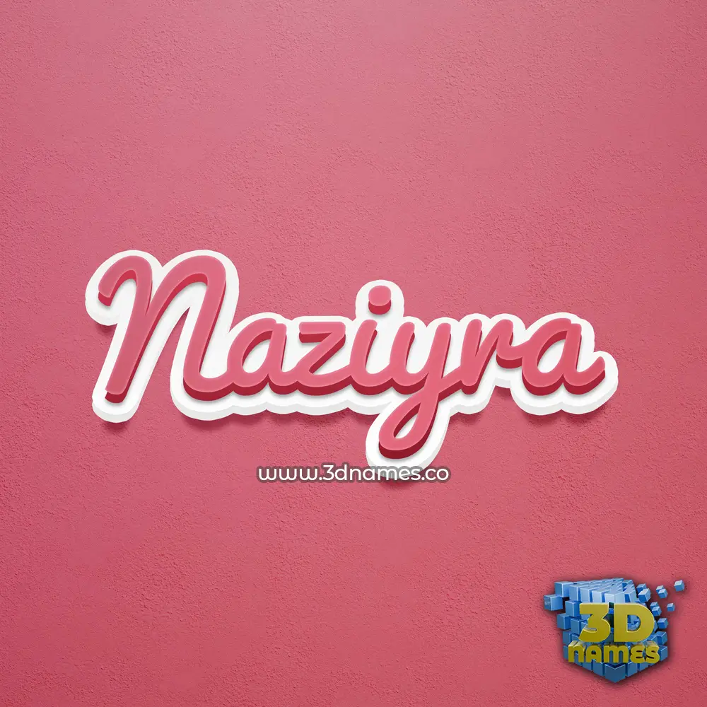 naziyra in Red Scribble style - 3D name wallpaper