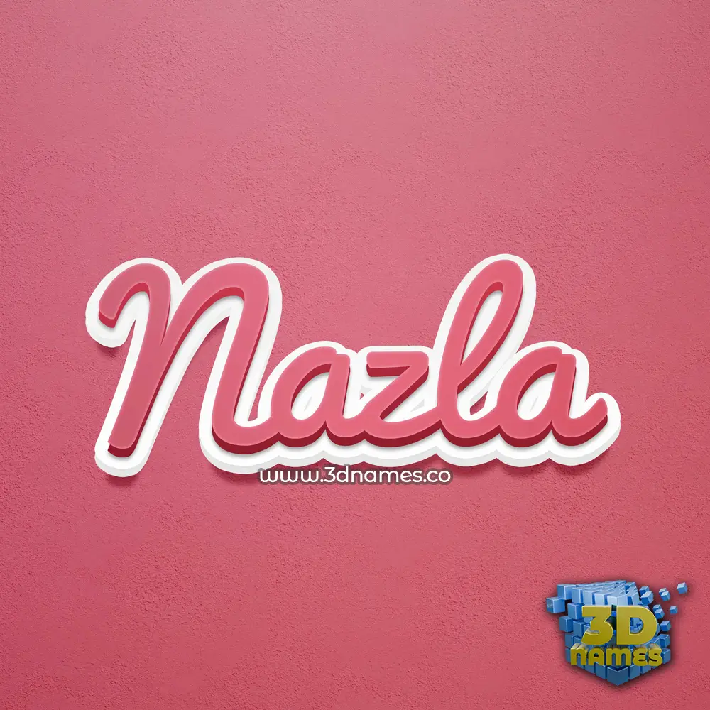 nazla in Red Scribble style - 3D name wallpaper
