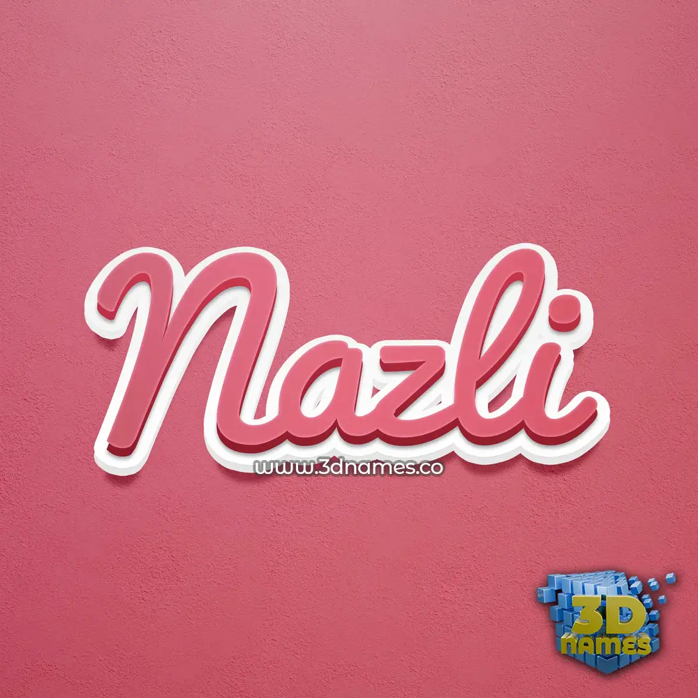 nazli in Red Scribble style - 3D name wallpaper