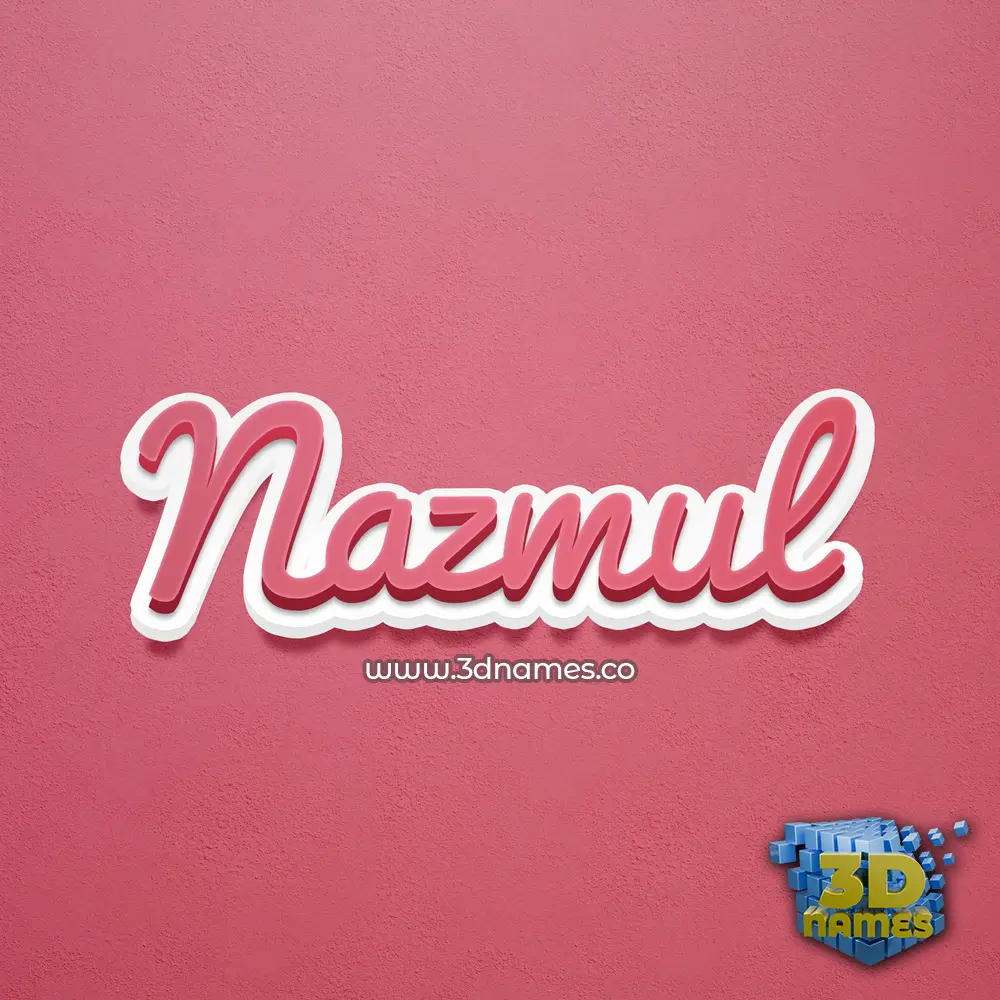 nazmul in Red Scribble style - 3D name wallpaper