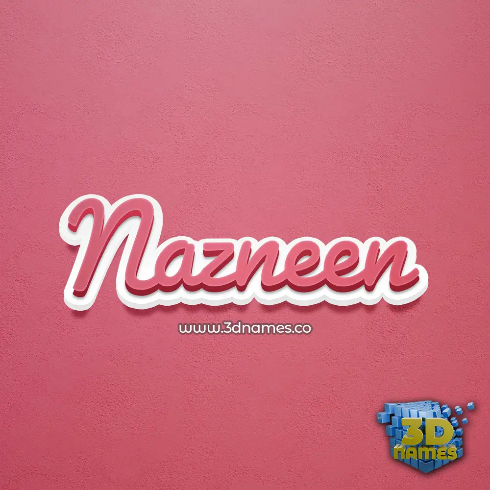 nazneen in Red Scribble style - 3D name wallpaper