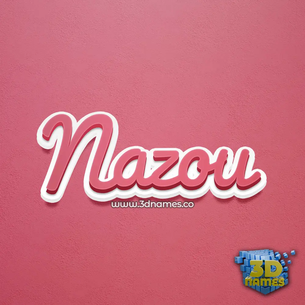 nazou in Red Scribble style - 3D name wallpaper