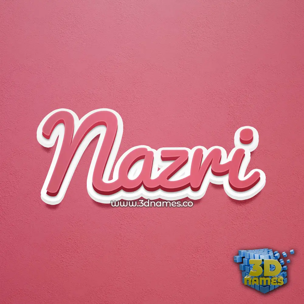 nazri in Red Scribble style - 3D name wallpaper