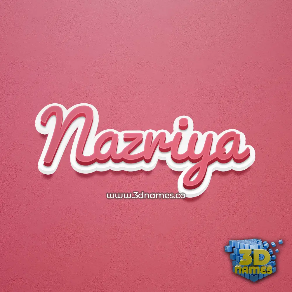 nazriya in Red Scribble style - 3D name wallpaper