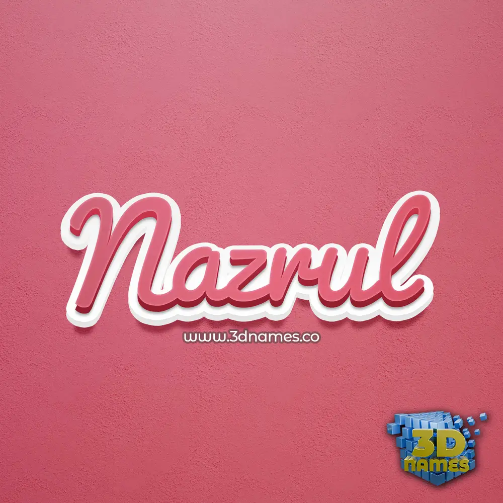 nazrul in Red Scribble style - 3D name wallpaper