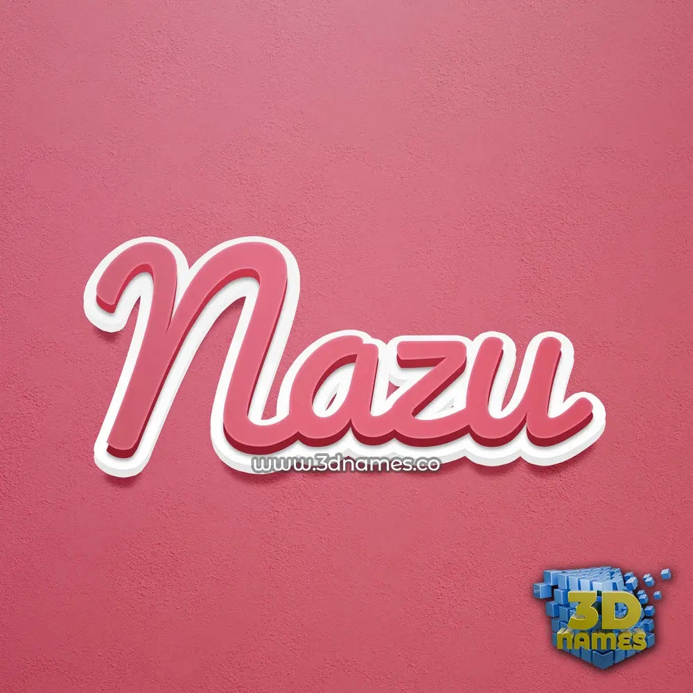 nazu in Red Scribble style - 3D name wallpaper