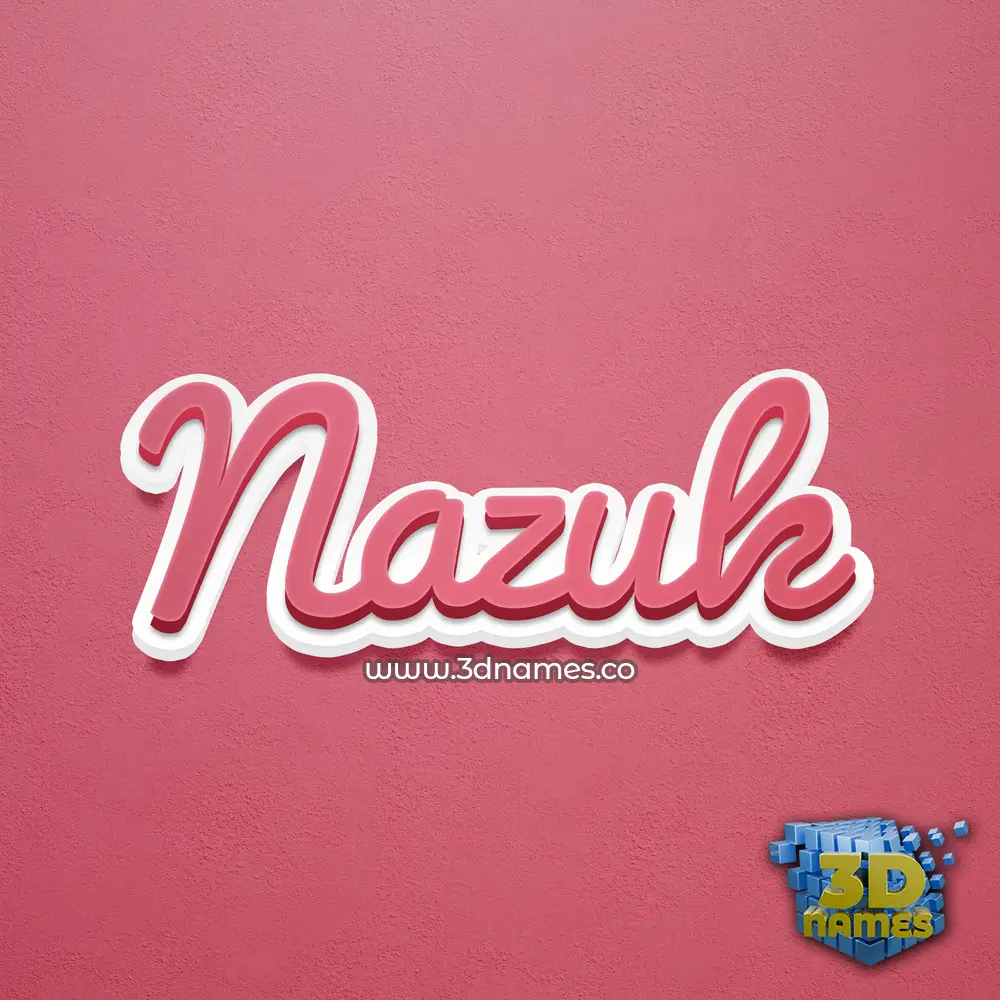 nazuk in Red Scribble style - 3D name wallpaper