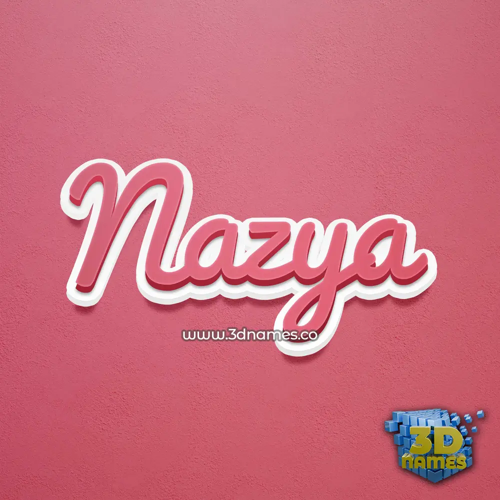 nazya in Red Scribble style - 3D name wallpaper