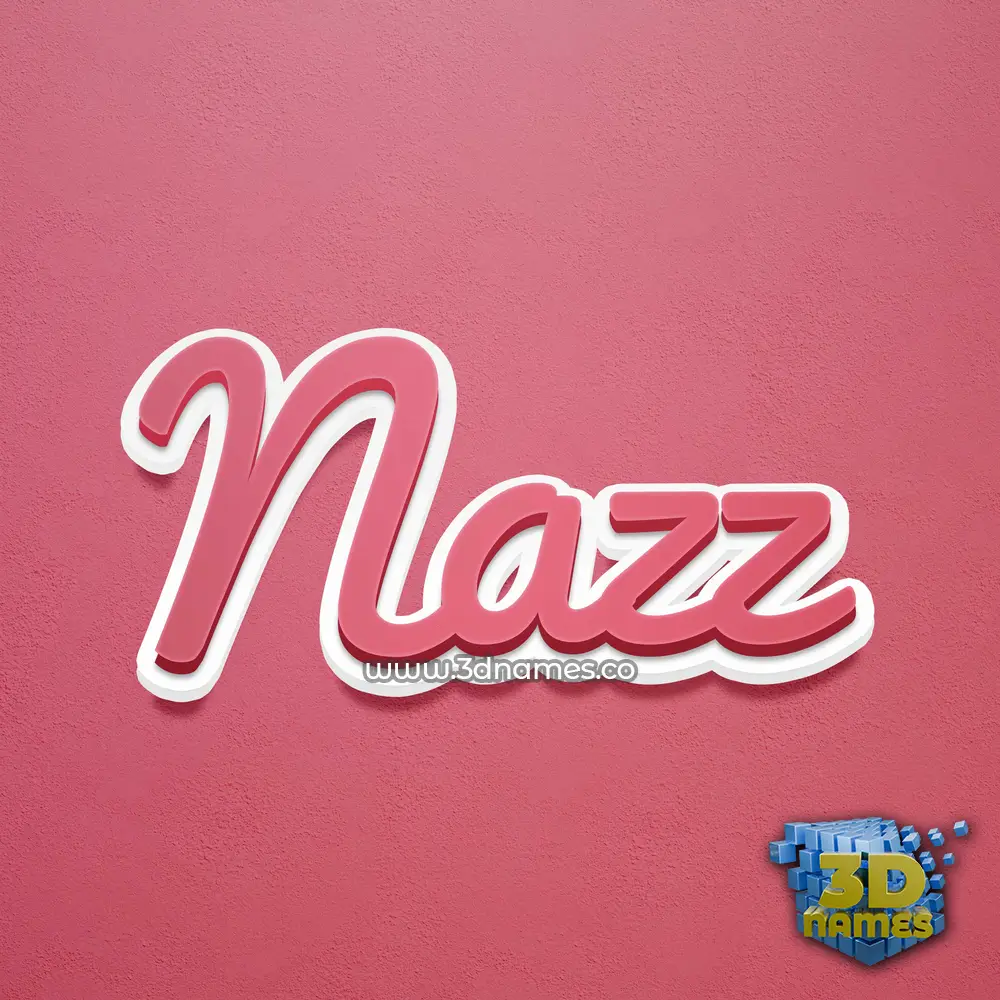 nazz in Red Scribble style - 3D name wallpaper