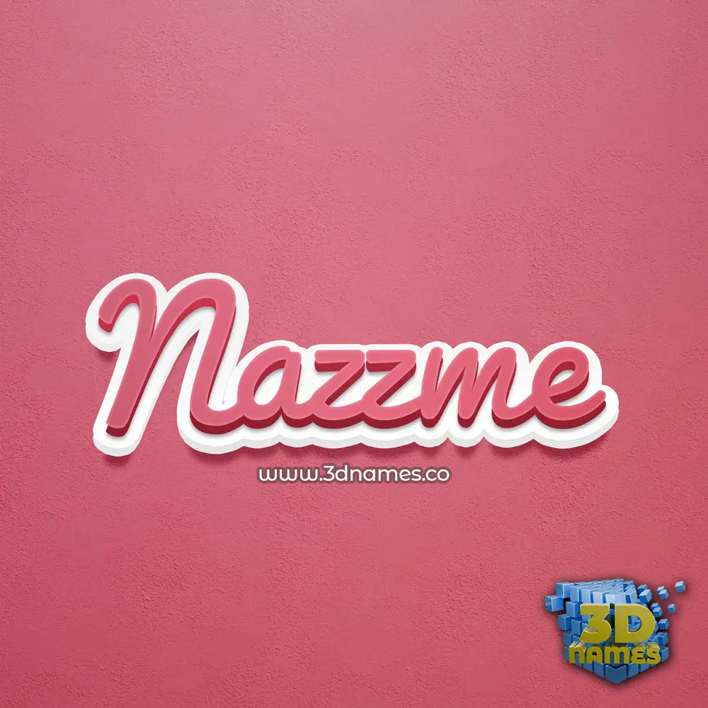 nazzme in Red Scribble style - 3D name wallpaper