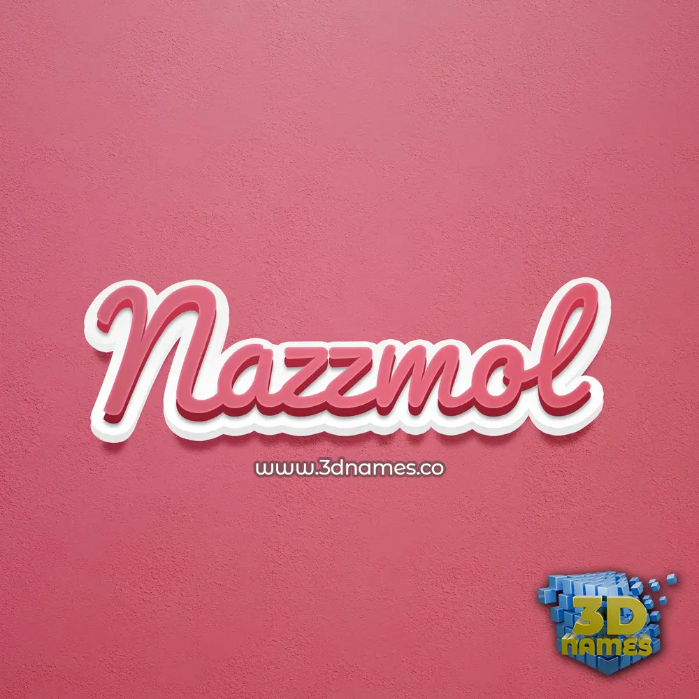 nazzmol in Red Scribble style - 3D name wallpaper