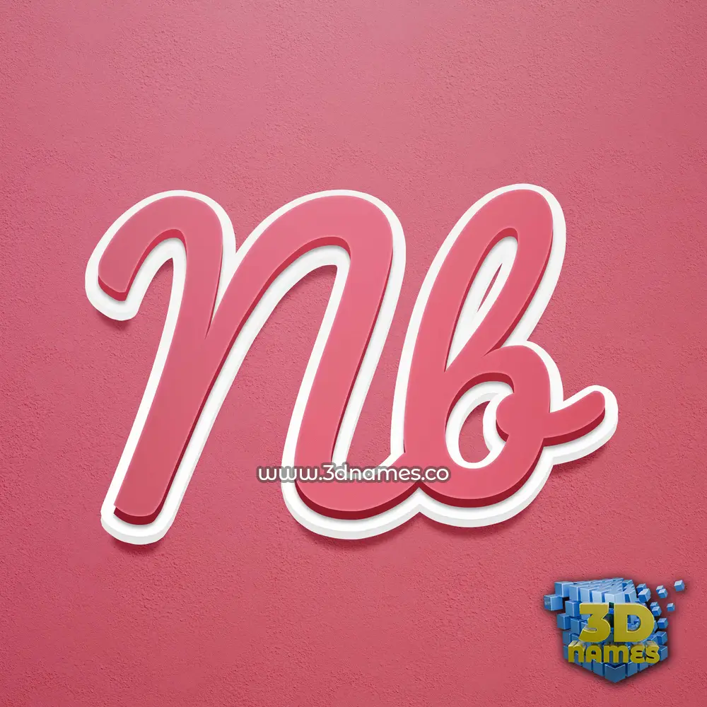 nb in Red Scribble style - 3D name wallpaper