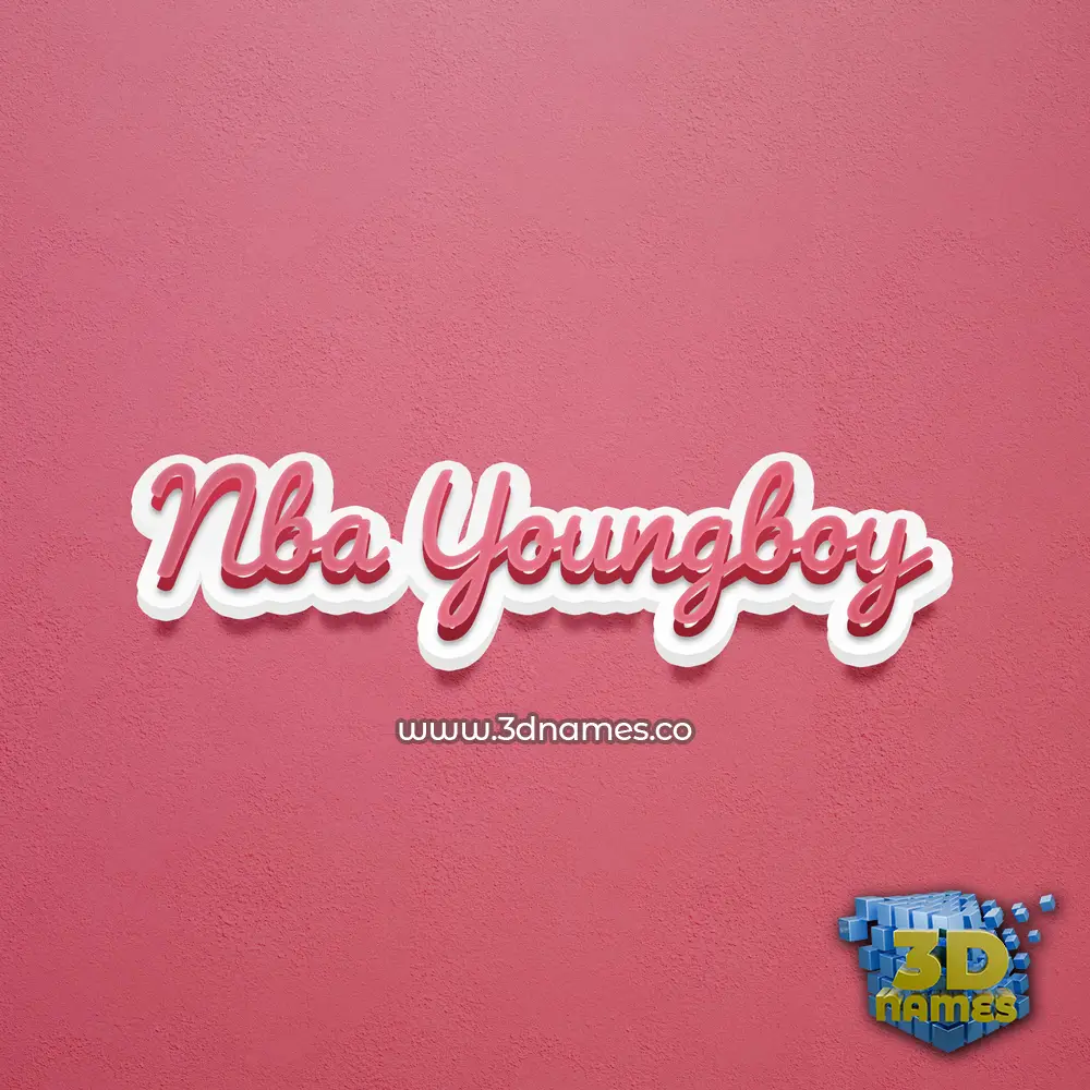 nba youngboy in Red Scribble style - 3D name wallpaper