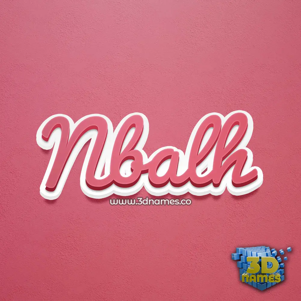 nbalh in Red Scribble style - 3D name wallpaper