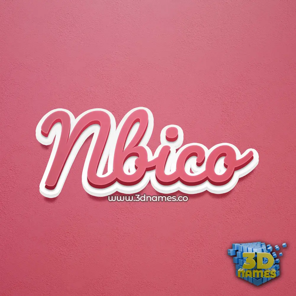 nbico in Red Scribble style - 3D name wallpaper