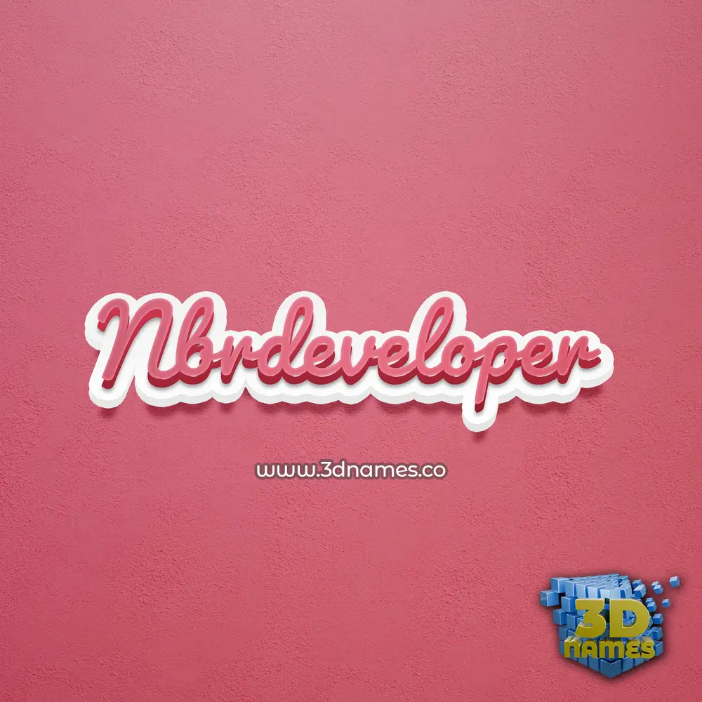 nbrdeveloper in Red Scribble style - 3D name wallpaper