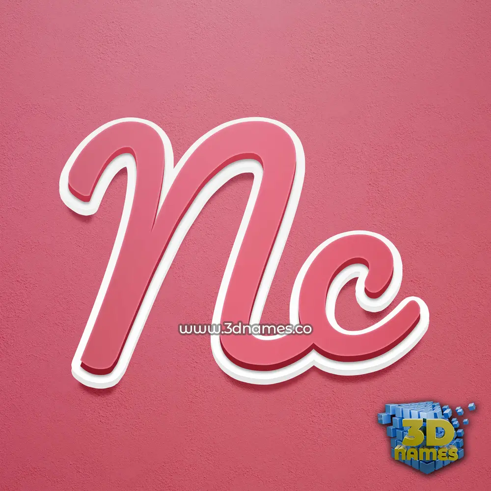 nc in Red Scribble style - 3D name wallpaper
