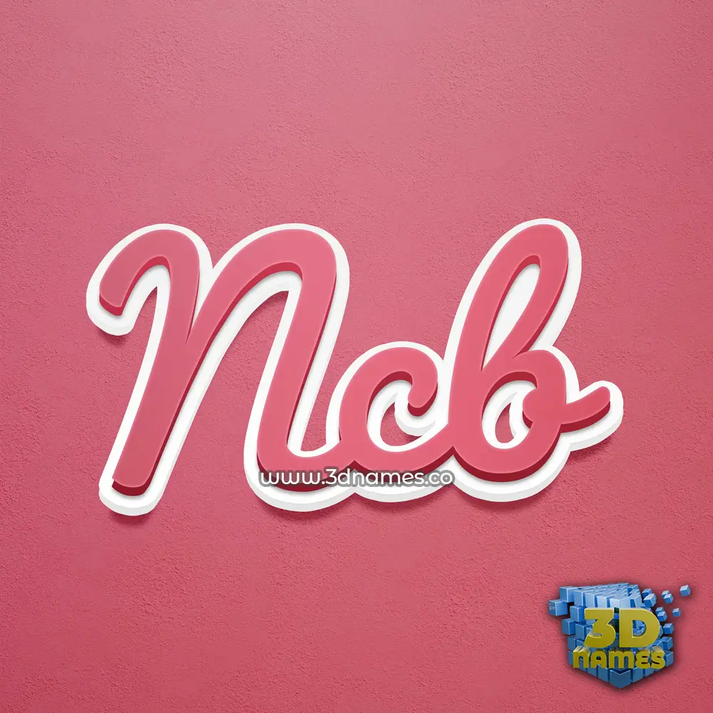 ncb in Red Scribble style - 3D name wallpaper