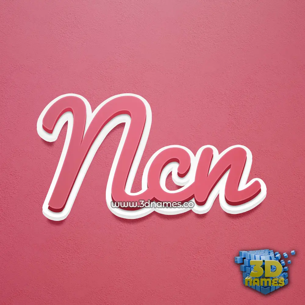 ncn in Red Scribble style - 3D name wallpaper