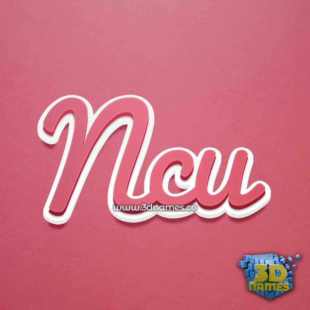 ncu in Red Scribble style - 3D name wallpaper