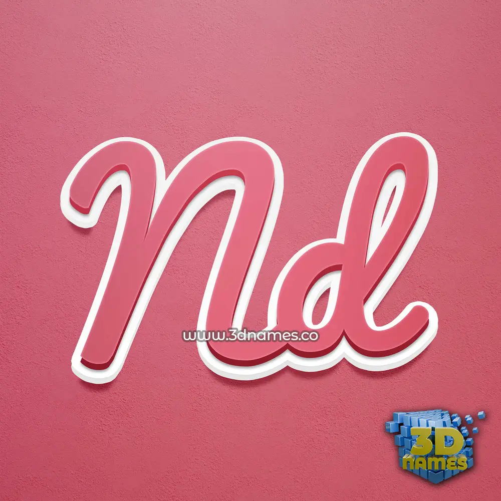 nd in Red Scribble style - 3D name wallpaper