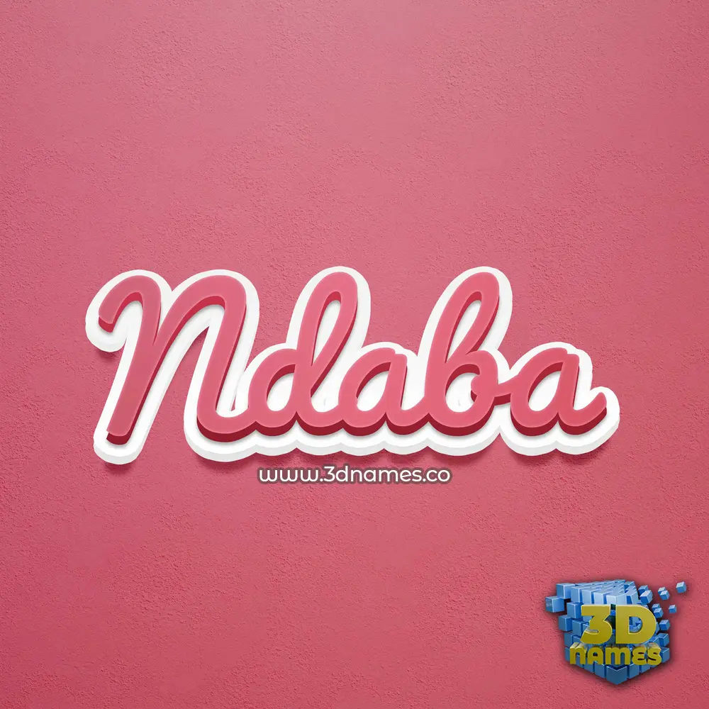 ndaba in Red Scribble style - 3D name wallpaper