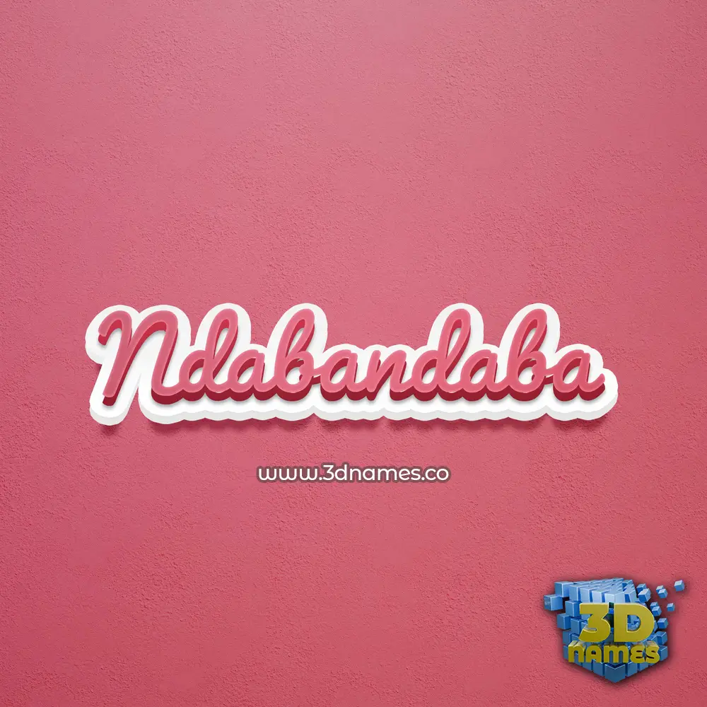 ndabandaba in Red Scribble style - 3D name wallpaper