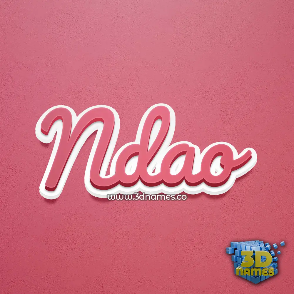 ndao in Red Scribble style - 3D name wallpaper