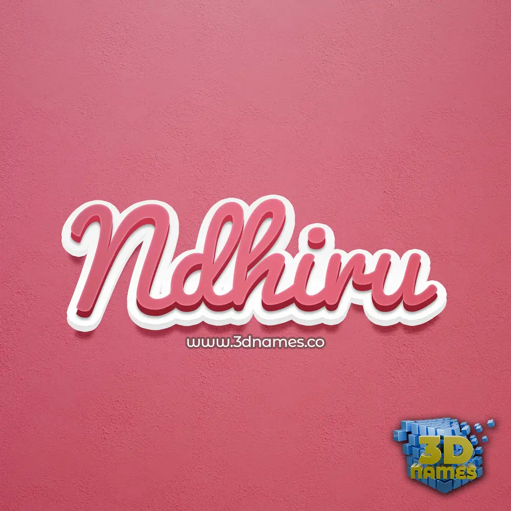 ndhiru in Red Scribble style - 3D name wallpaper