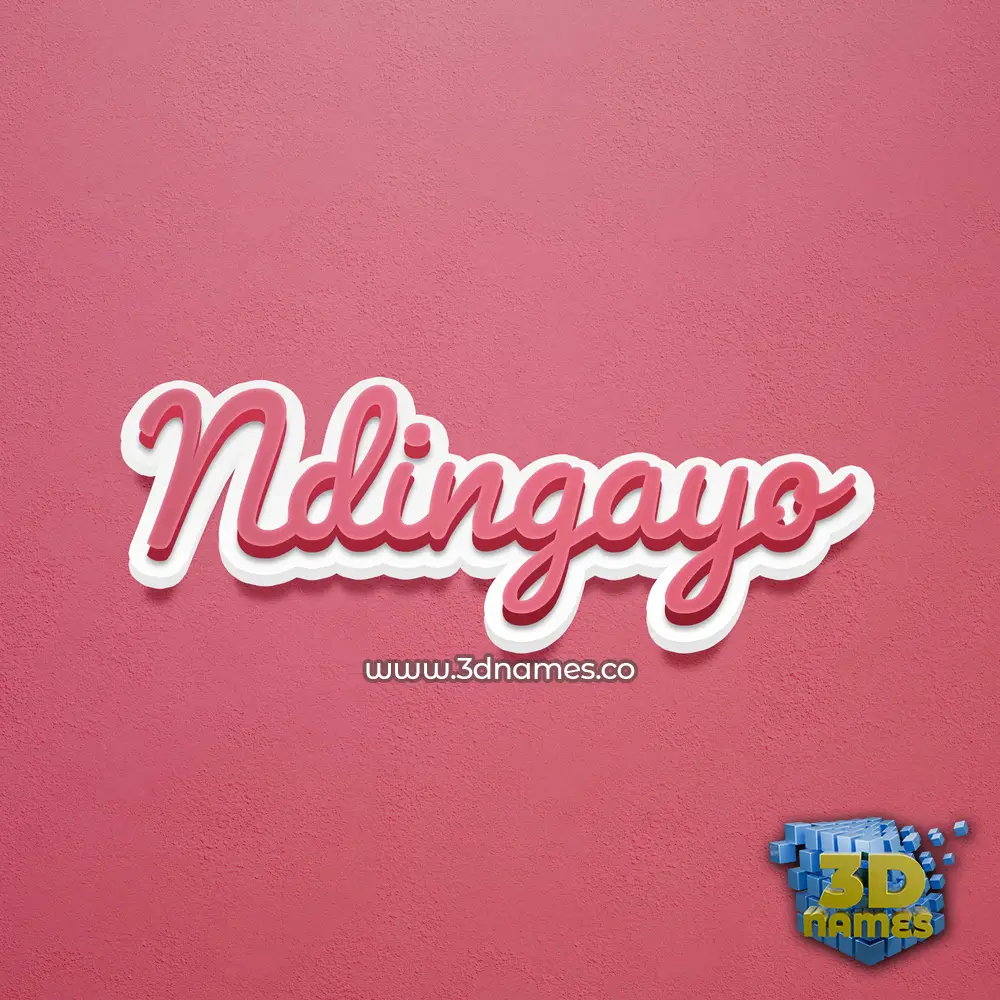 ndingayo in Red Scribble style - 3D name wallpaper