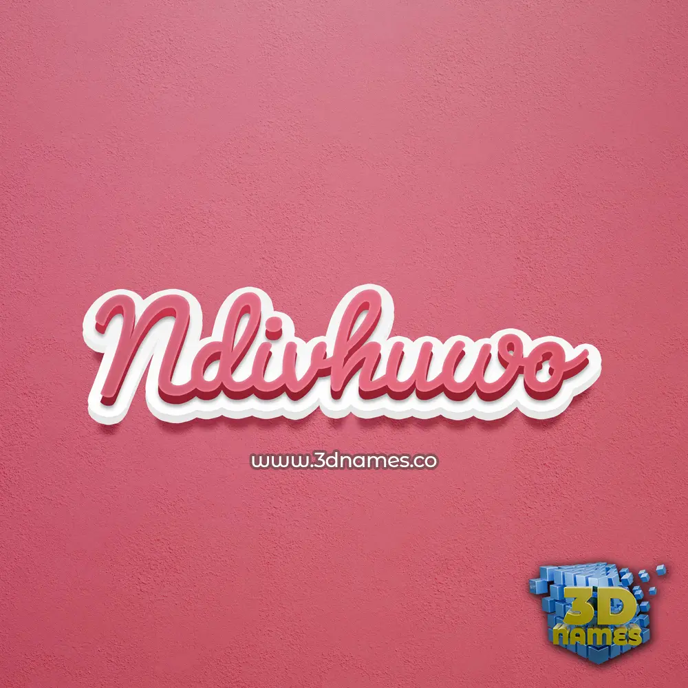 ndivhuwo in Red Scribble style - 3D name wallpaper