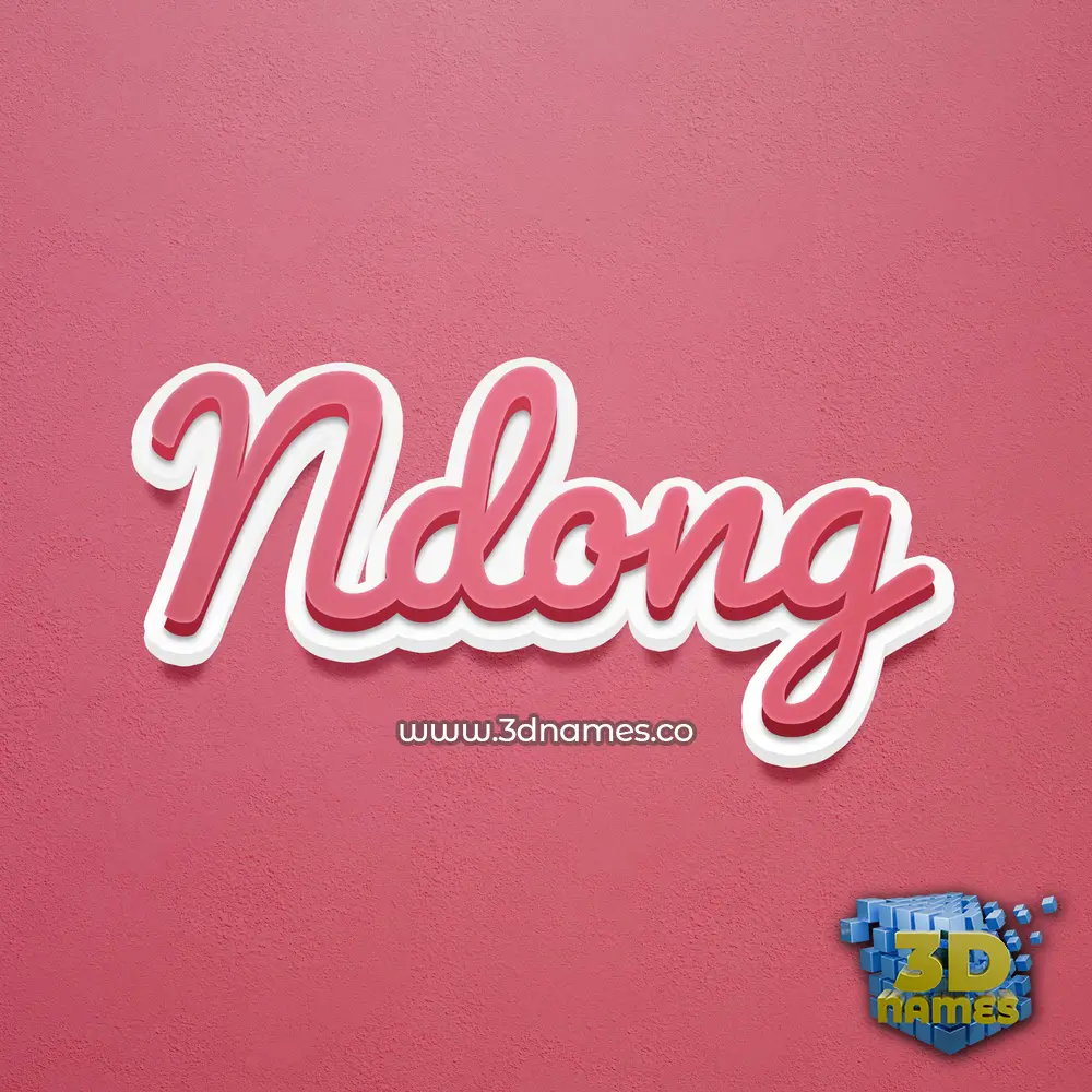 ndong in Red Scribble style - 3D name wallpaper