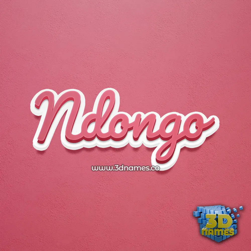 ndongo in Red Scribble style - 3D name wallpaper