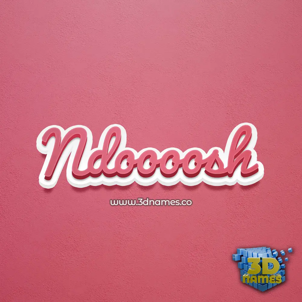 ndoooosh in Red Scribble style - 3D name wallpaper