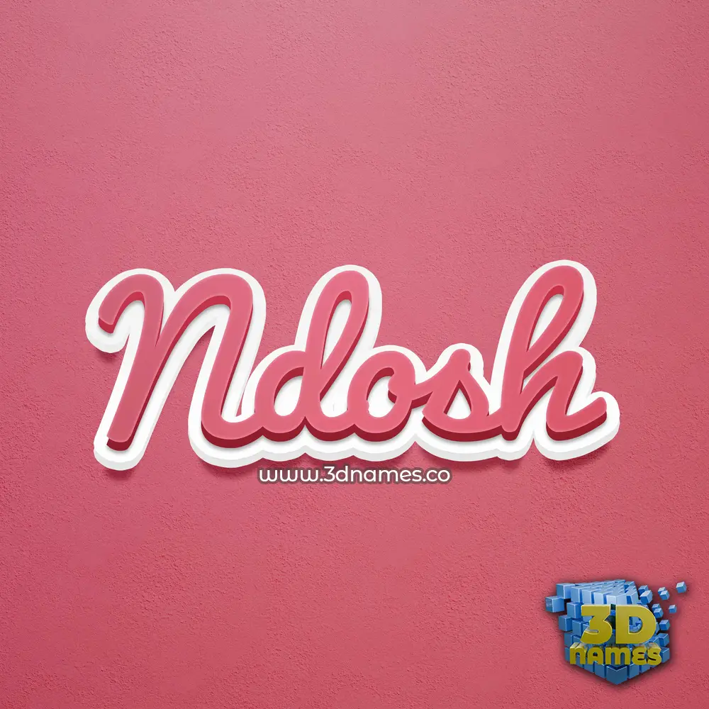 ndosh in Red Scribble style - 3D name wallpaper
