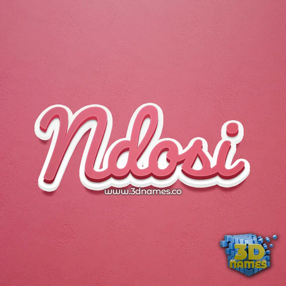 ndosi in Red Scribble style - 3D name wallpaper