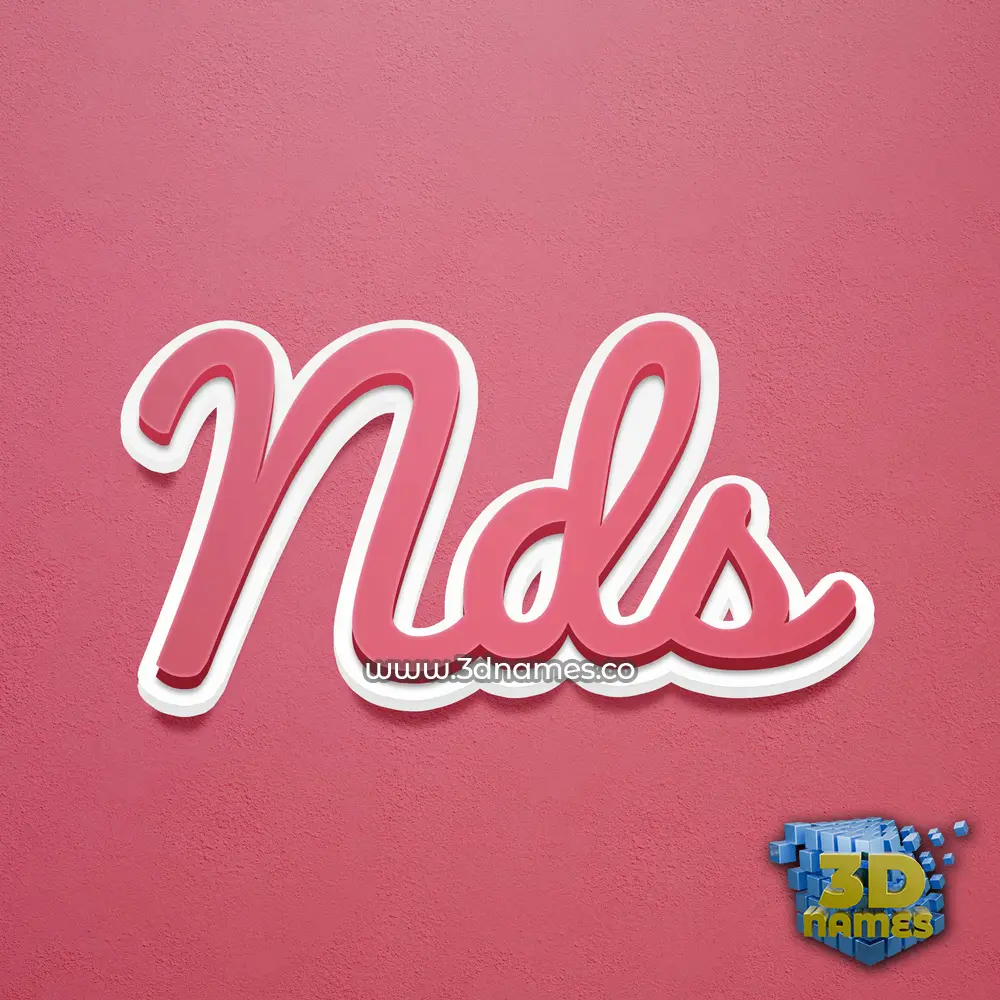 nds in Red Scribble style - 3D name wallpaper