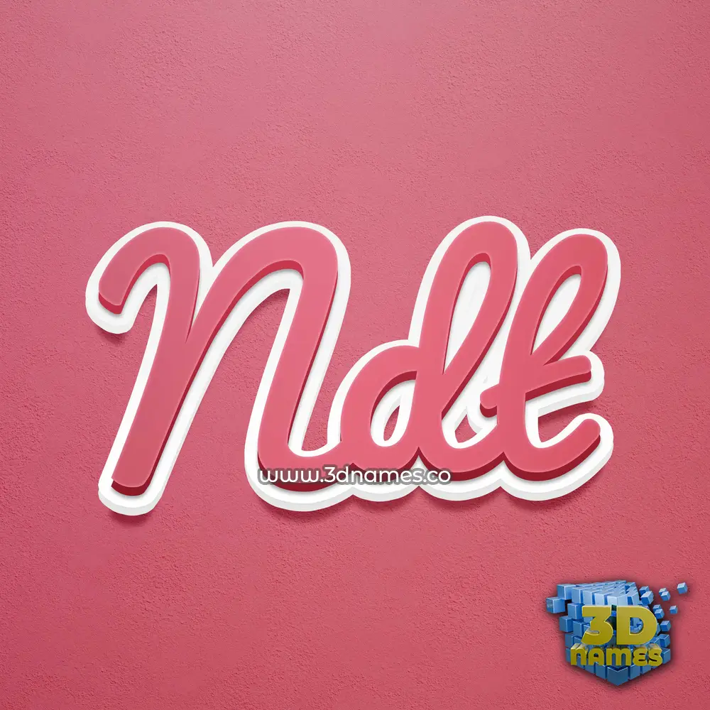 ndt in Red Scribble style - 3D name wallpaper