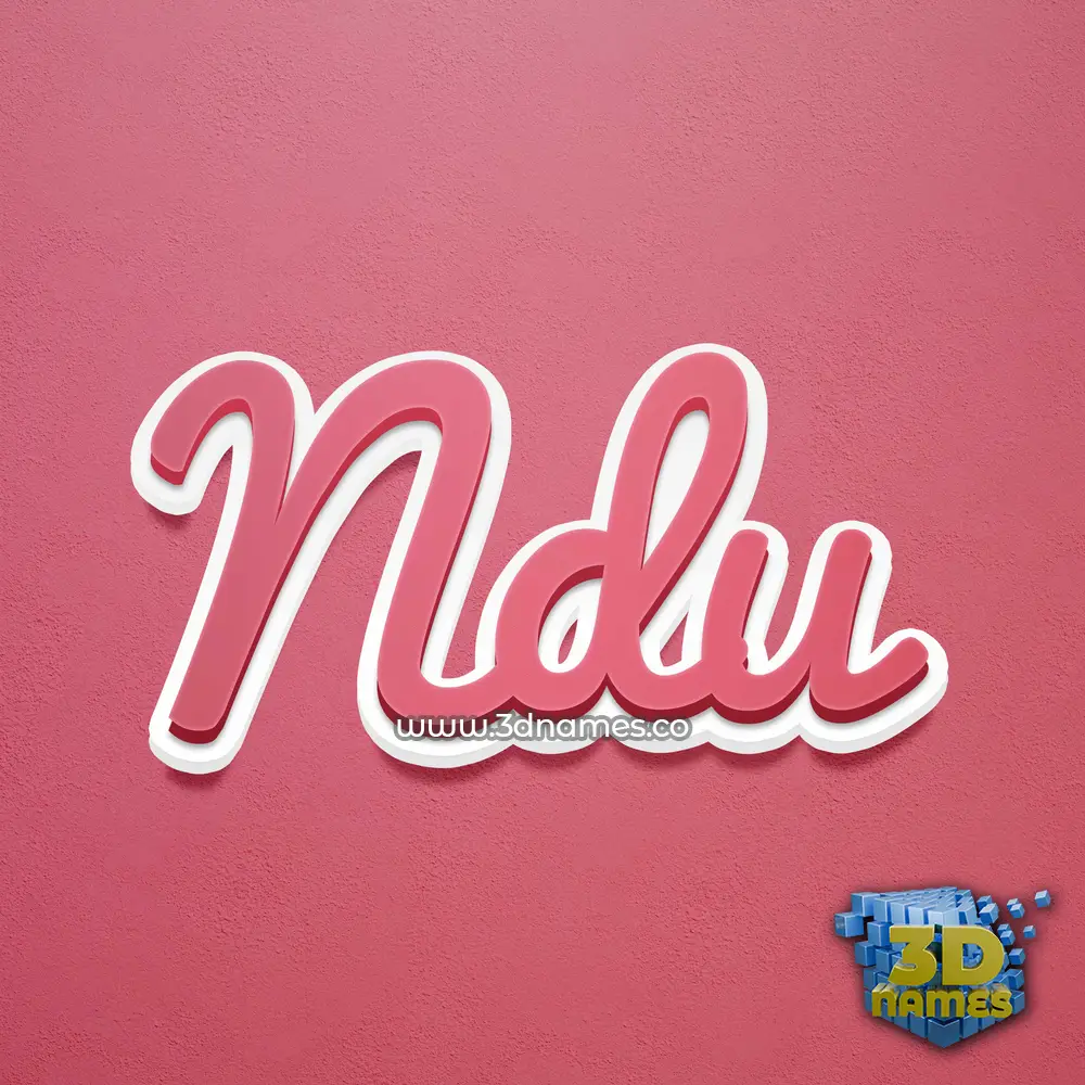 ndu in Red Scribble style - 3D name wallpaper