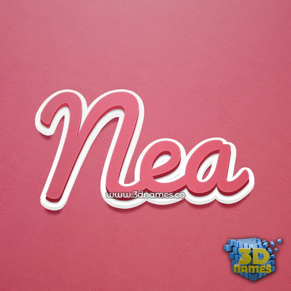 nea in Red Scribble style - 3D name wallpaper