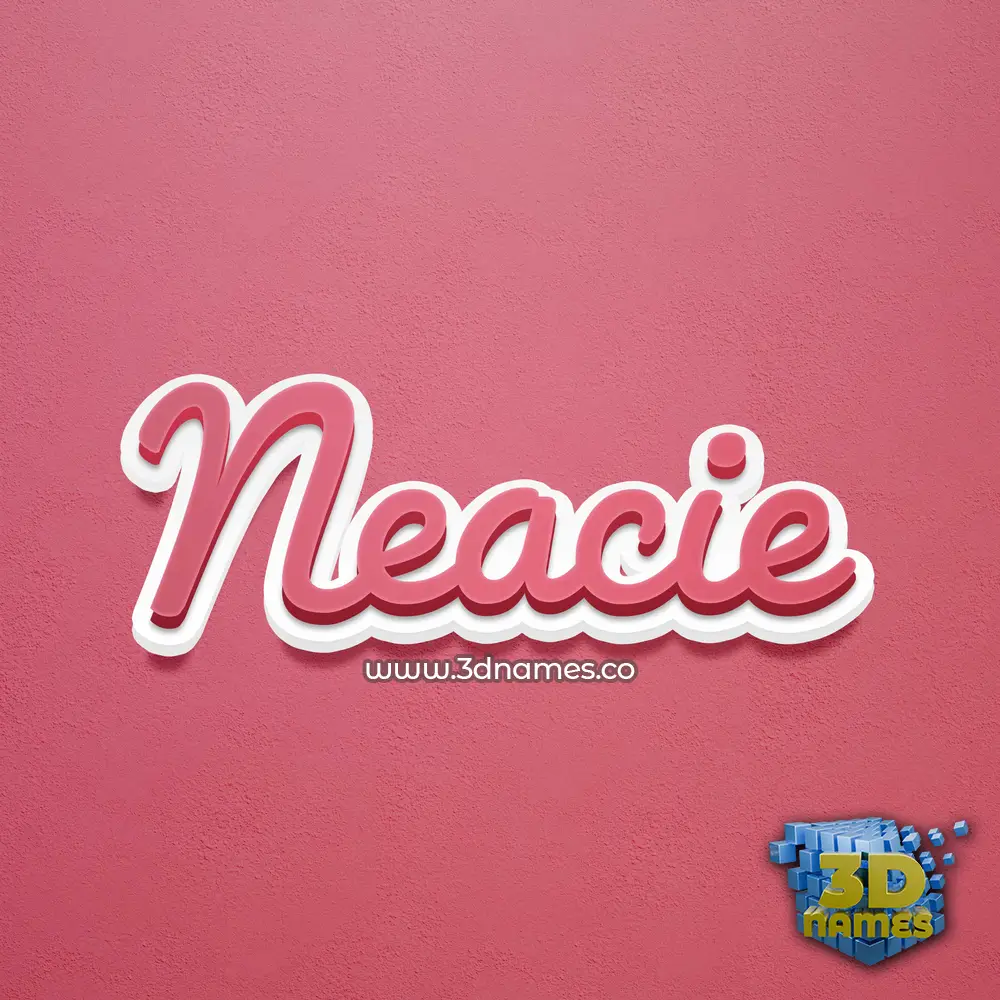 neacie in Red Scribble style - 3D name wallpaper