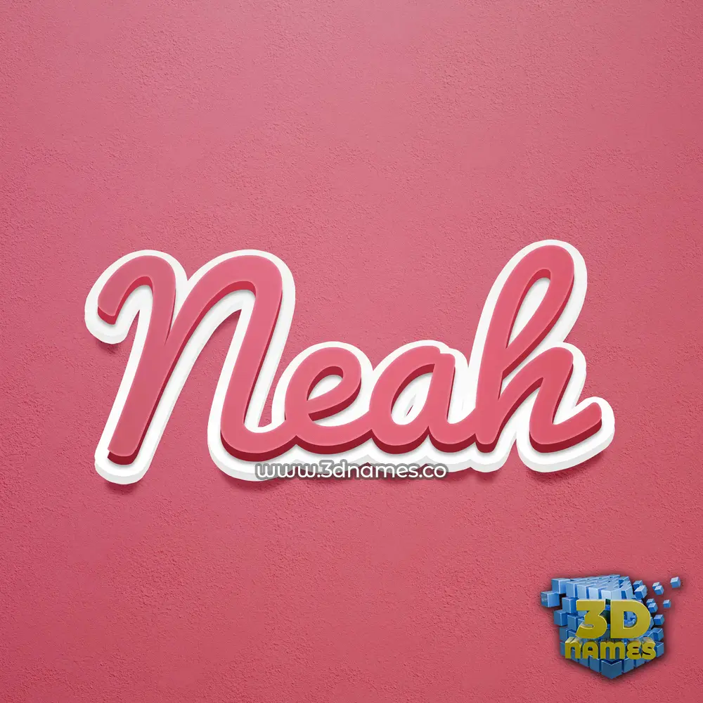 neah in Red Scribble style - 3D name wallpaper
