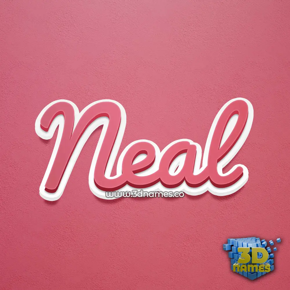 neal in Red Scribble style - 3D name wallpaper