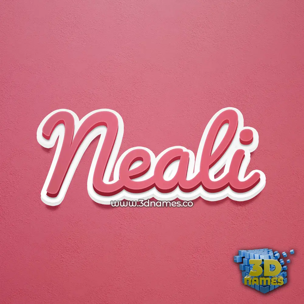neali in Red Scribble style - 3D name wallpaper