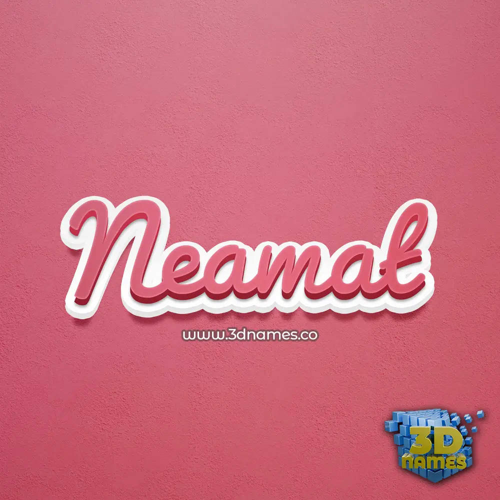 neamat in Red Scribble style - 3D name wallpaper