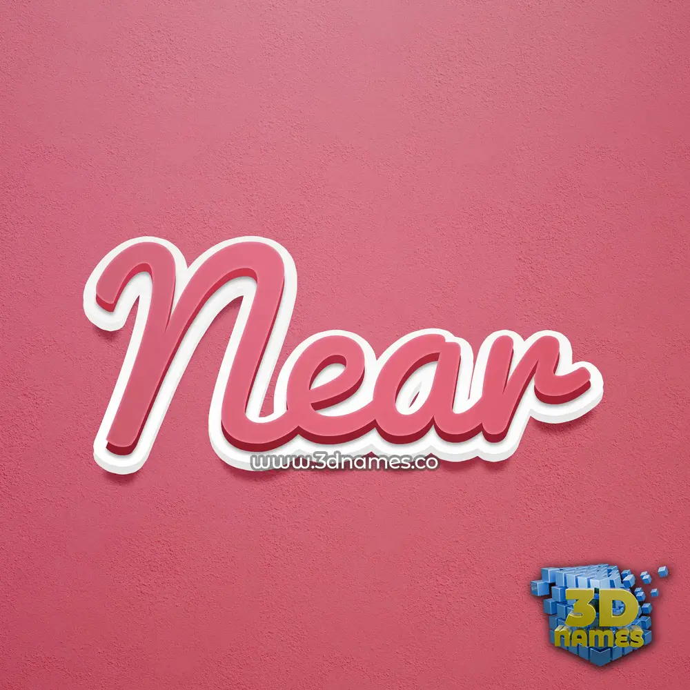near in Red Scribble style - 3D name wallpaper