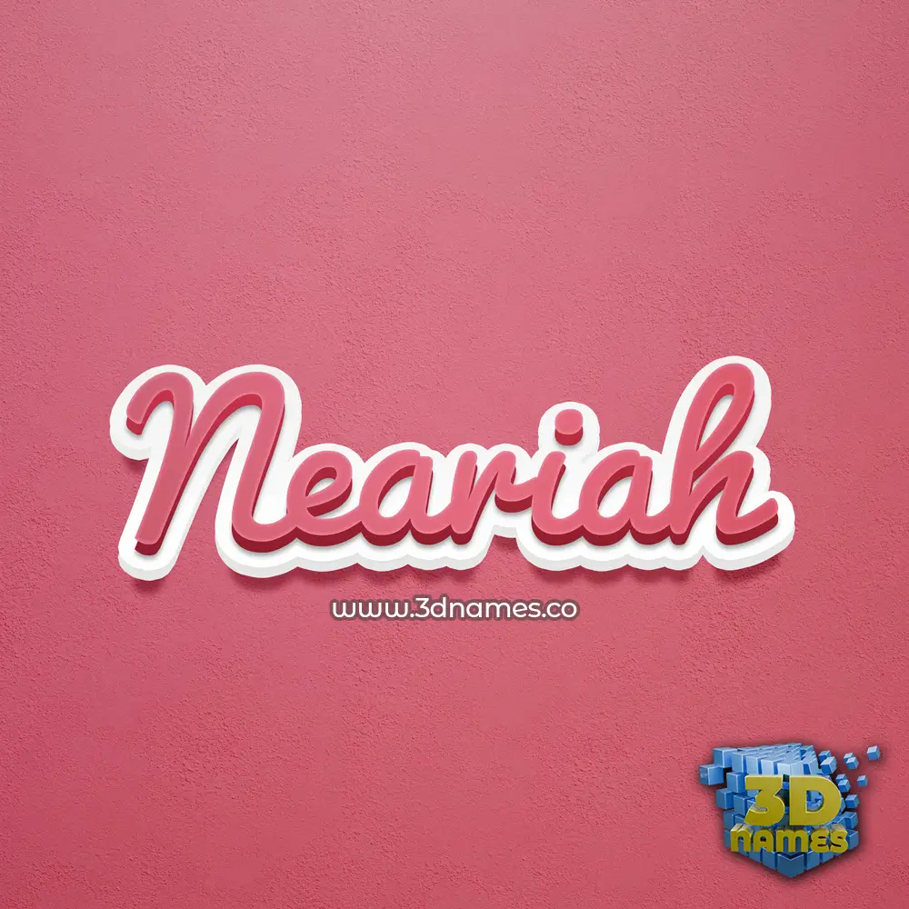 neariah in Red Scribble style - 3D name wallpaper